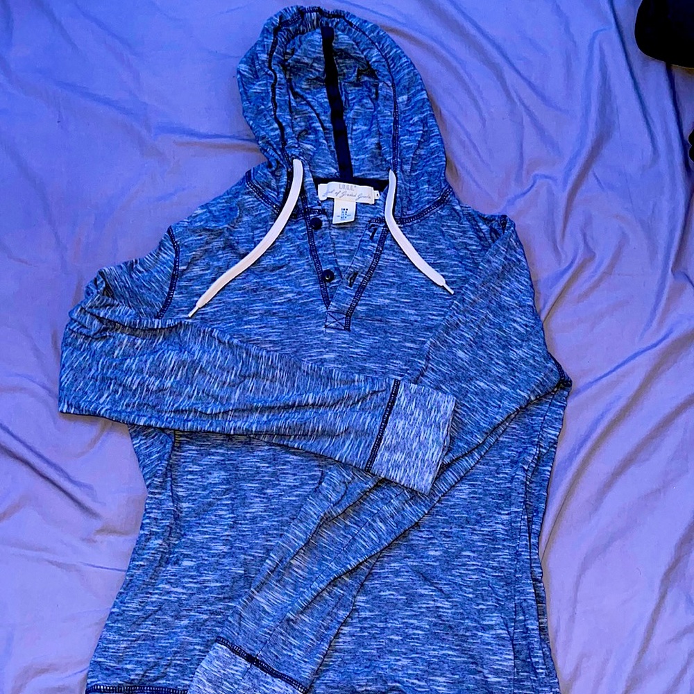 Blended 3/4 button hoodie mens